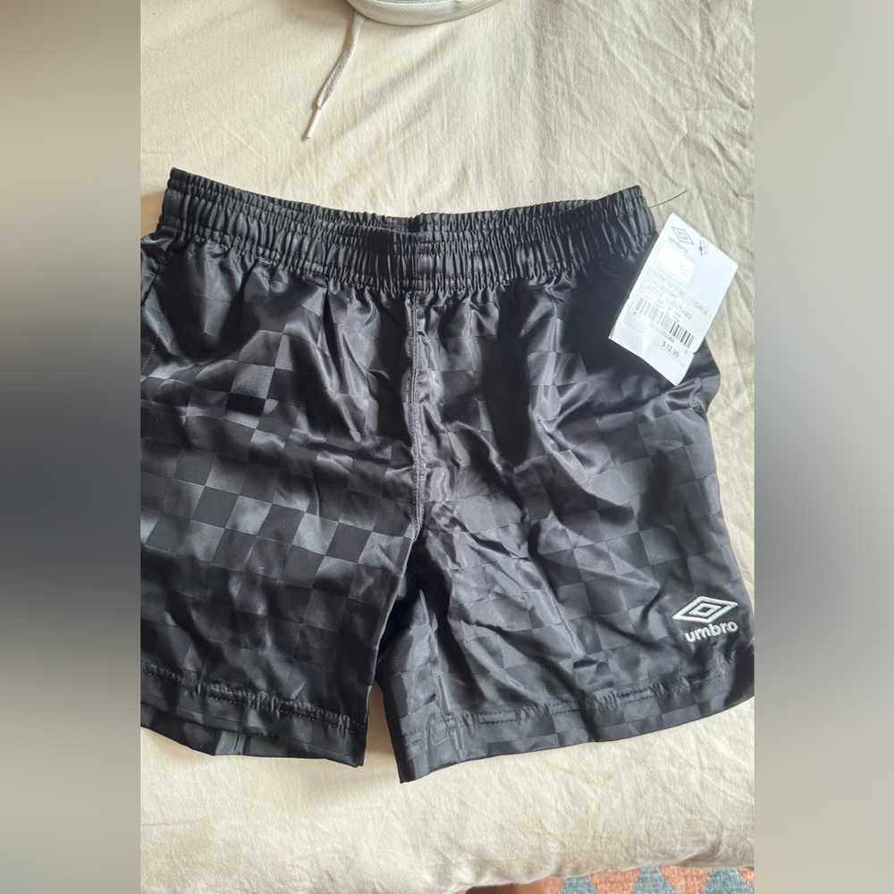 Umbro Kids Black Patterned Athletic Shorts